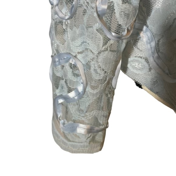 Jacket, elegant pale blue women, size L, with bow and frills. Must see - Picture 4 of 16